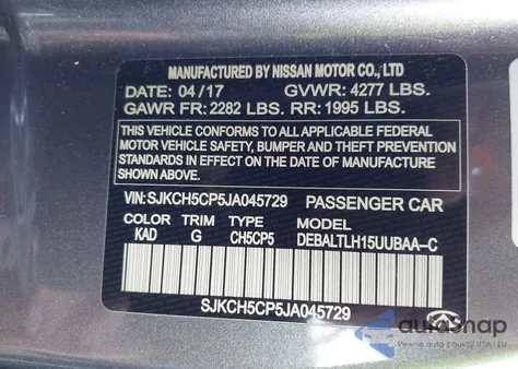 2018 Infiniti Qx30 Sport z USA, uszkodzony, nr VIN SJKCH5CP5JA045729